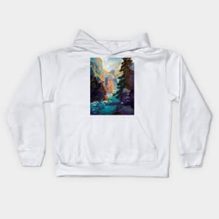 Royal Gorge Colorado, Trucks on Cliff Edge 1922 Maxfield Parrish Kids Hoodie